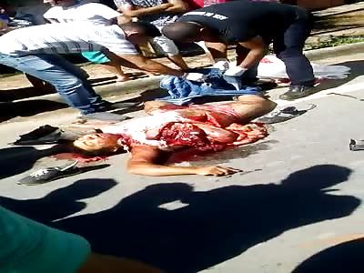 Shock Gore..Man Ripped apart with Organs Hanging Out