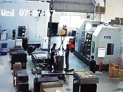 Heavy Load Falls Onto a Worker's Legs