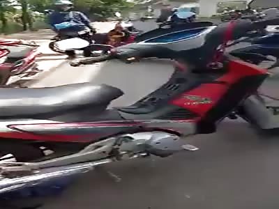 The girl had a motorcycle accident