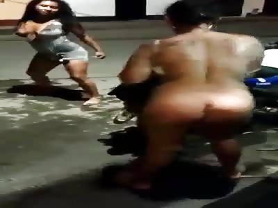 CUTE WOMEN'S PARTY ON THE STREET