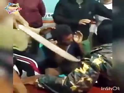 old thief hit by angry people