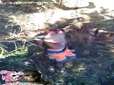 decapitated man body in the undergrowth