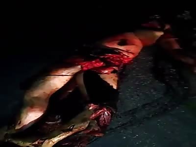 man totaly smashed by truck in accident