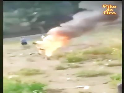 ( 2 angles ) Man Burning Alive