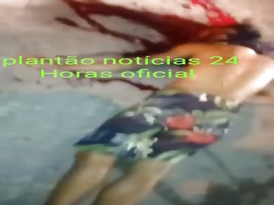 Victim of murder, head shattered