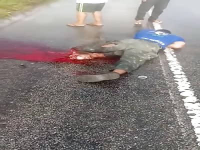 The man has his foot done shit