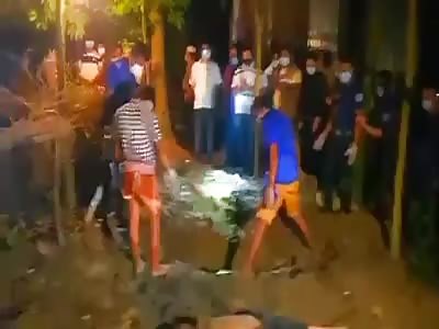 Bodies recovered of family killed and buried.