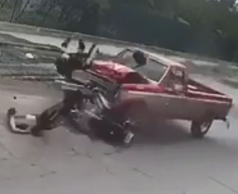 Brutal Head-on Accident w a Biker