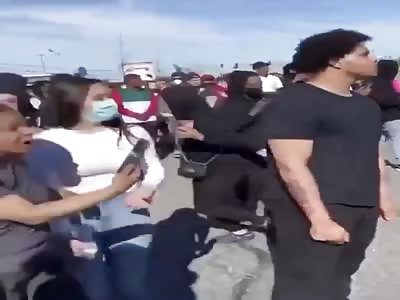 Antifa midget bit on the ass by police dog