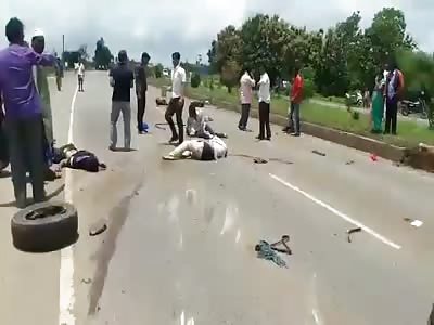 accident on NH4 Near siggaon haveri dist karnataka
