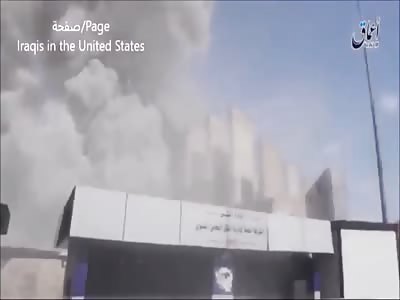 ISIS fighter videotapes airstrikes dropping all around him