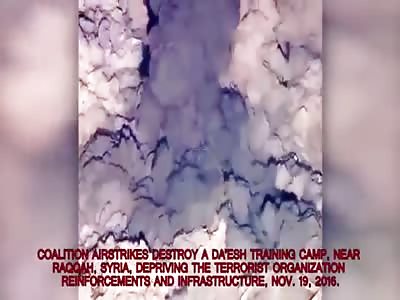 Coalition airstrike destroys an ISIS training camp near Raqqah in east Syria