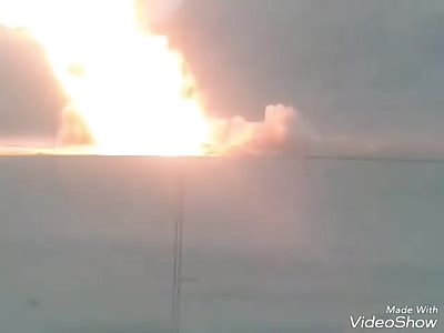 Deir Ez-Zour- Syrian army destroys a bulldozer for IS Jihadists with a tank shell