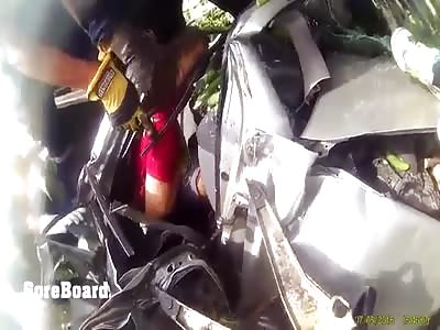 Body Removal From The Wreck Of A Car