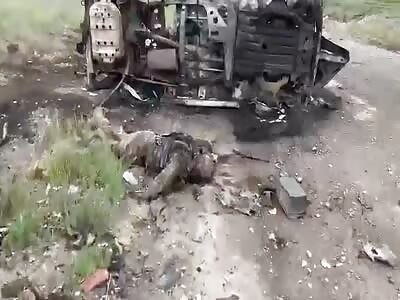 hits of a Russian tank on the technique of the Armed Forces of Ukraine