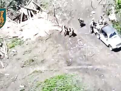 Russian soldiers hit by airburst munition