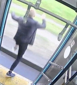 Crazy Dude Got Off the Bus at Full Speed and Sustained Multiple Fractures In Russia (Two Angles) 