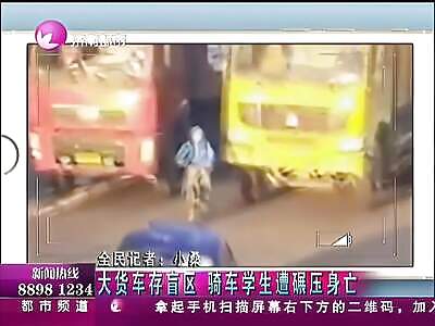 Truck pops cyclist's head.