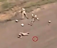 Ukrainian artillery hits next to a Russian SPG