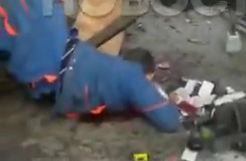 truck crashed into a UAZ bus of workers