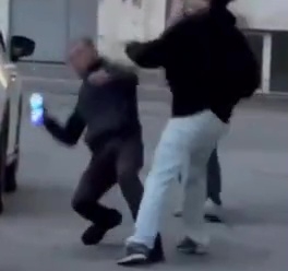 A drunken Russian knocked out for example