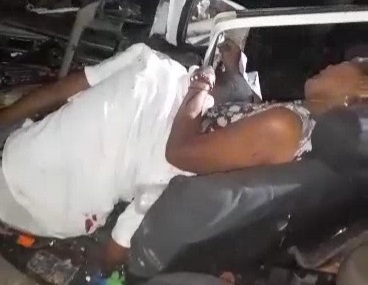 Horrific road accident leaves Couple crushed in their car 