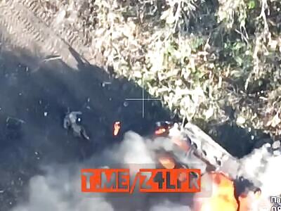 Ukrainian APC destroyed 