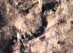 Drone drops grenade right into ORC trench