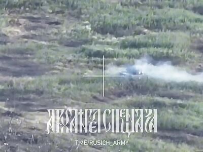 Ukrop Tank Hits Anti Tank Mine. 