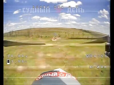 FPV Drone Smashes Ukrop Dugout. 