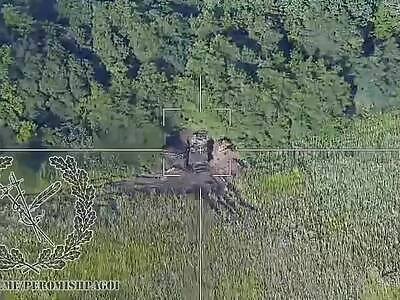 Ukrop Self Propelled Howitzer HIt By Lancet