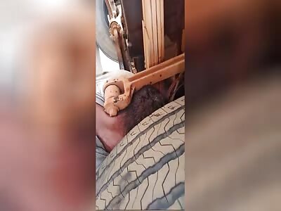 man gets tangled up in truck axle