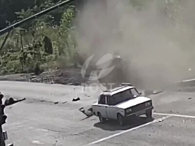 Driver Ragdolled Out of His Car.