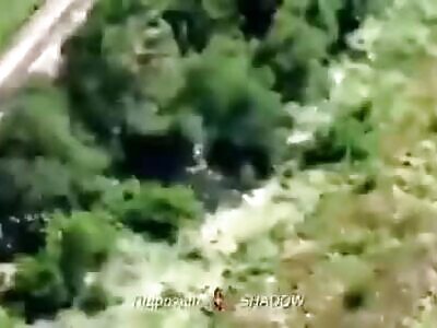 Ukrainian kamikaze drone destroys a RU field ammunition depot