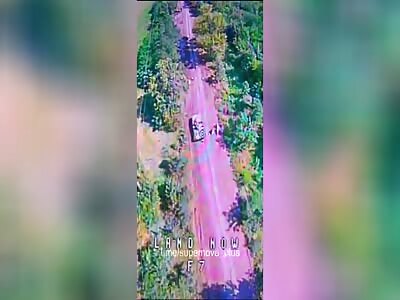 UA kamikaze drone hit Russian BMP with crew