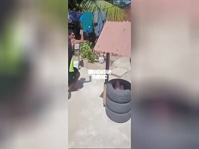 Bicycle thief is beat up by angry locals in Rio de Janeiro