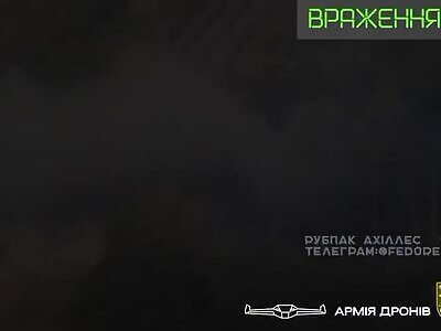 Kamikaze drone damaged a RU tank and the tank was finished off later