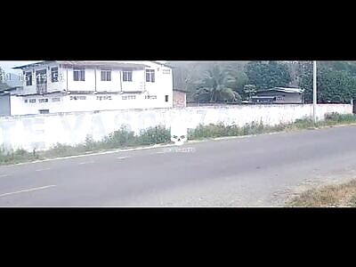 Motorcycle wiped out a man as her cross the road 