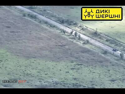 UA kamikaze drone burned Russian IFV