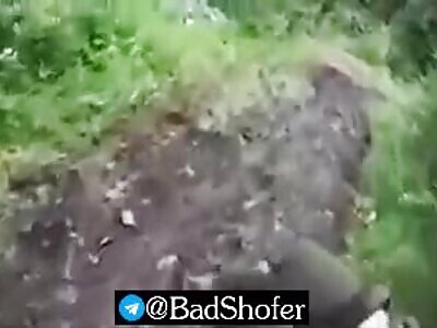 Russian police officers in confront illegal jade miners.