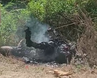 Cremated body found in side road 