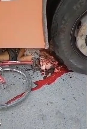 cyclist got a pancake smashed