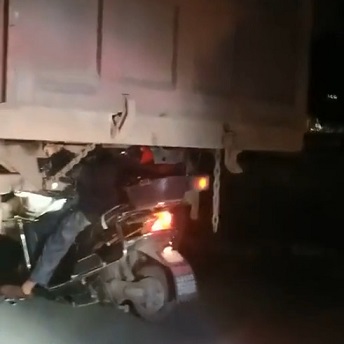 Man Became One With Dump Truck