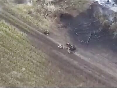 Russian Infantry Hit by Mix of HE, Cluster, AND a Drone