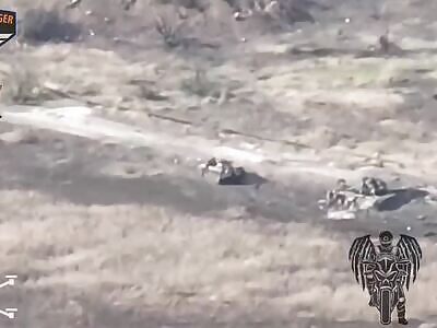 FPV Drone Strike On Russian BMP Fully Loaded With Russian Infantry