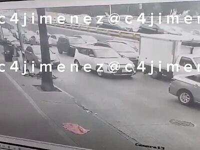 Unlicky day for female biker