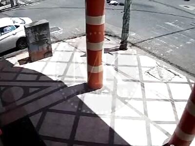 Motorcyclist crushed by a Buses 