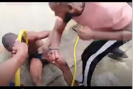 the thief was caught Rubber hose