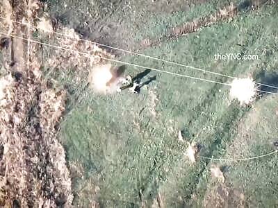 Arrival” of a Ukrainian FPV drone in a group of invaders in the Zapori