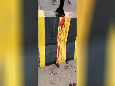 This cyclist collided with the street wall